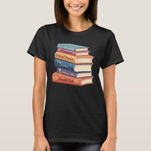 Jane Austen's romans VII T-shirt (Voorkant)