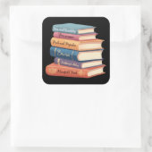 Jane Austen's romans VII Vierkante Sticker (Tas)