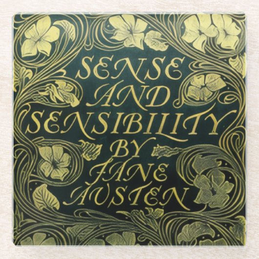 Jane Austens "Sense and Sensibility"  Glazen Onderzetter (Voorkant)