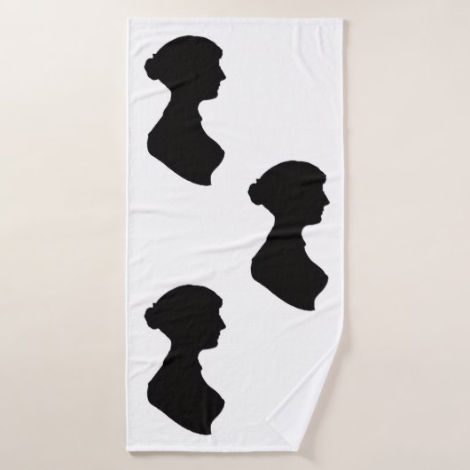 Jane Austens silhouet Badhanddoek (Badhanddoek)
