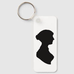 Jane Austens Silhouet & citaat op een sleutelhange Sleutelhanger