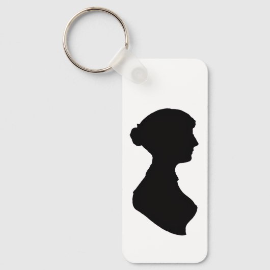 Jane Austens Silhouet & citaat op een sleutelhange Sleutelhanger (Voorkant)