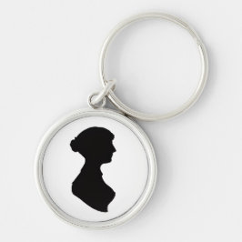Jane Austens silhouet op een sleutelhanger