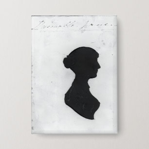 Jane Austens silhouet op een sleutelhanger Button