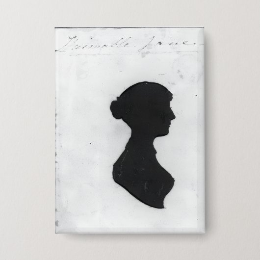 Jane Austens silhouet op een sleutelhanger Button (Voorkant)