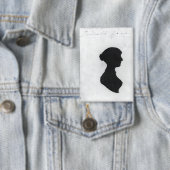 Jane Austens silhouet op een sleutelhanger Button (Insitu)