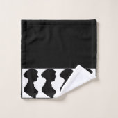 Jane Austens Silhouet op Zwart Bad Handdoek (Wasdoekje)