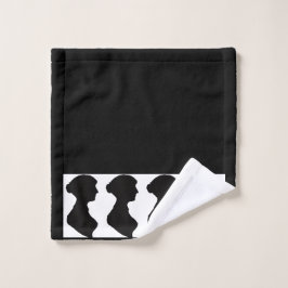 Jane Austens Silhouet op Zwart Washandje
