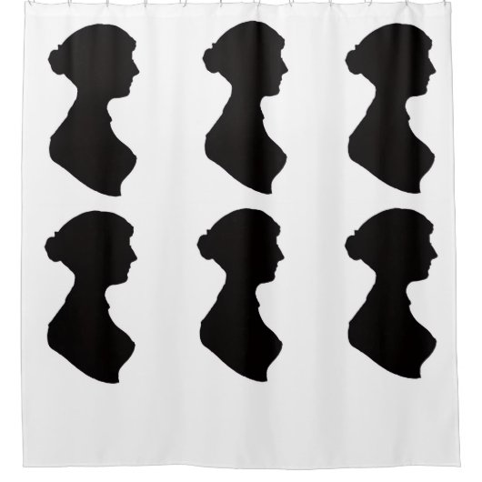 Jane Austen's silhouette Douchegordijn (Voorkant)