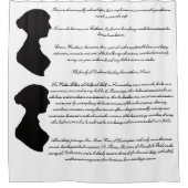Jane Austen's silhouette & first novel lines Douchegordijn (Voorkant)