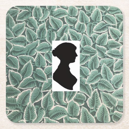 Jane Austens Silhouette &  Huisbehang Kartonnen Onderzetters (Voorkant)