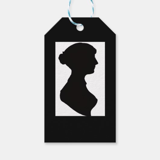 Jane Austen's Silhouette on Black Cadeaulabel (Voorkant)