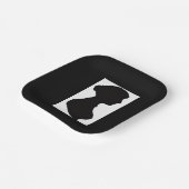 Jane Austen's Silhouette on Black Papieren Bordje (Gebogen)