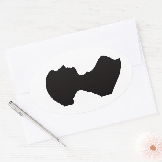 Jane Austen's Silhouette Oval Sticker (Envelop)