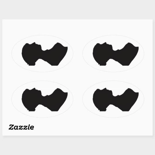 Jane Austen's Silhouette Oval Sticker (Vel)