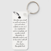 Jane Austen's Silhouette & quote on a  Keychain (Achterkant)
