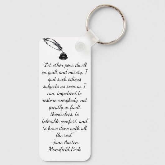 Jane Austen's Silhouette & quote on a  Keychain (Achterkant)