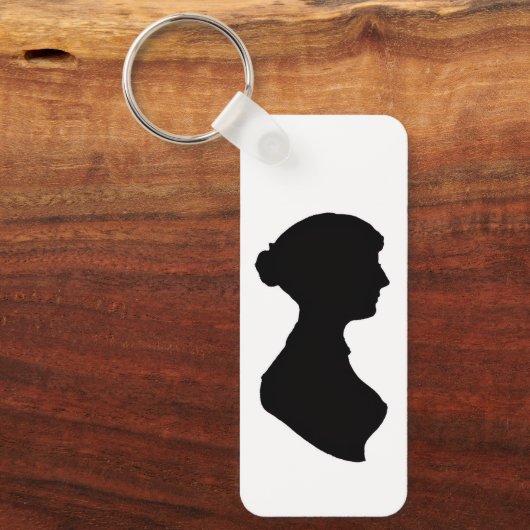 Jane Austen's Silhouette & quote on a  Keychain (Voorkant)