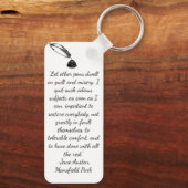 Jane Austen's Silhouette & quote on a  Keychain (Achterkant)