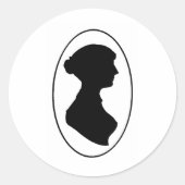 Jane Austen's Silhouette Ronde Sticker (Voorkant)