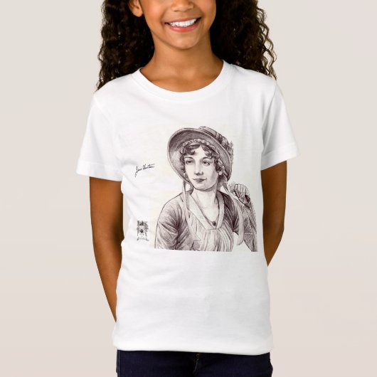 Jane Austin met een glimlach T-shirt (Voorkant)