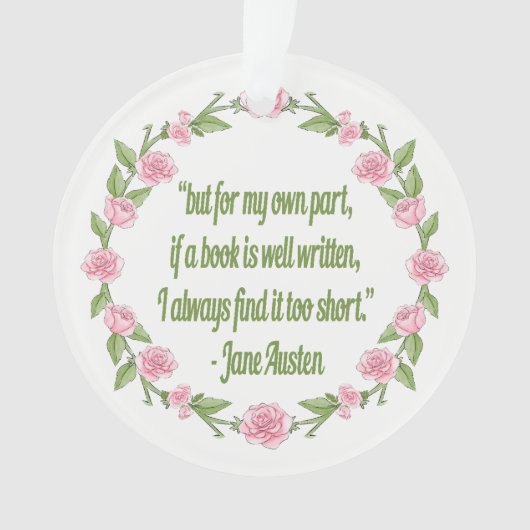 Jane Austin Quote voor boeklezers Ornament (voorkant)