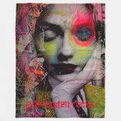 JANE AUSTIN ROCKS fleece werp Deken (Voorkant)