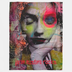 JANE AUSTIN ROCKS fleece werp Deken