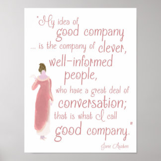 Jane Auten "Good company" citaat uit Persuasion Poster