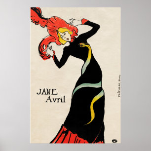 Jane Avril (1899) van Henri de Toulouse-Lautrec Poster