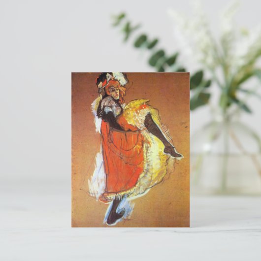Jane Avril Dancing by Toulouse-Lautrec Briefkaart (Staand voorkant)