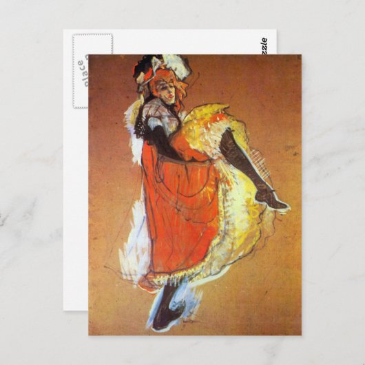 Jane Avril Dancing by Toulouse-Lautrec Briefkaart (Voorkant / Achterkant)