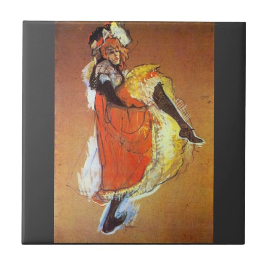 Jane Avril Dancing by Toulouse-Lautrec Tegeltje (Voorkant)