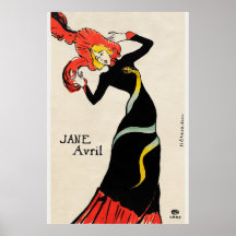 Jane Avril - Poster van Toulouse-Lautrec