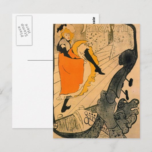 Jane Avril van Toulouse-Lautrec Briefkaart (Voorkant / Achterkant)