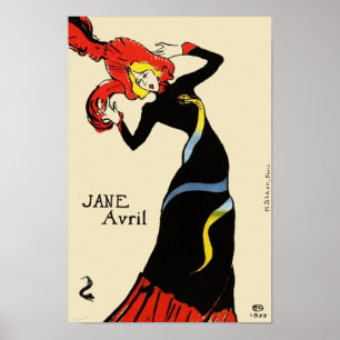 Jane Avril van Toulouse Lautrec Poster