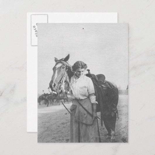 Jane Bernoudi en haar paard Briefkaart (Voorkant / Achterkant)