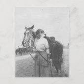 Jane Bernoudi en haar paard Briefkaart (Voorkant)