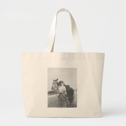 Jane Bernoudi en haar paard Grote Tote Bag (Voorkant)