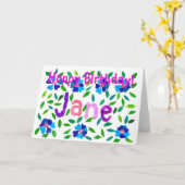 "Jane" Birthday Card Kaart (Gele Bloem)