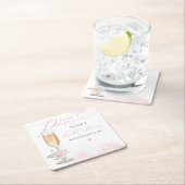 JANE Blush Bloemblaadjes & Prosecco Bruidsfeest Kartonnen Onderzetters (Insitu)