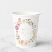 JANE Blush Bloemblaadjes & Prosecco Bruidsfeest Papieren Bekers (Voorkant)