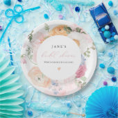 JANE Blush Bloemblaadjes & Prosecco Bruidsfeest Papieren Bordje (Feest)