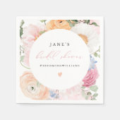 JANE Blush Bloemblaadjes & Prosecco Bruidsfeest Servet (Voorkant)