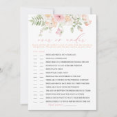 JANE Blush Bloemen Over of Onder Bruids Spel Kaart (Voorkant)
