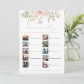 JANE Blush Bloemen Waar waren ze bruids spel Kaart (Staand voorkant)