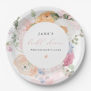 JANE Blush Bloemenblaadjes & Prosecco Bruidsfeest Papieren Bordje