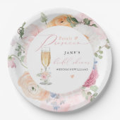 JANE Blush Bloemenbloemblaadjes & Prosecco Vrijgez Papieren Bordje (Voorkant)