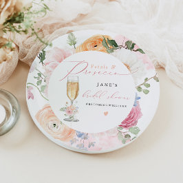JANE Blush Bloemenbloemblaadjes & Prosecco Vrijgez Papieren Bordje