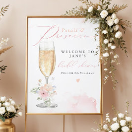 JANE Blush Bloemenbloemblaadjes & Prosecco Vrijgez Poster